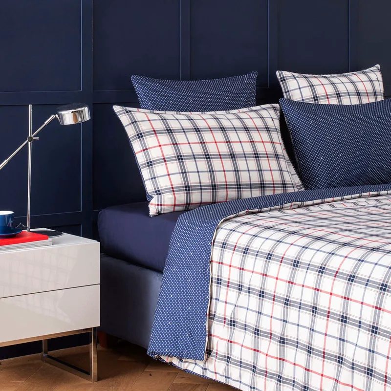 Παπλωματοθήκη King Size Tommy Hilfiger Coastal Καρώ Μπλε/Μπεζ 260x240