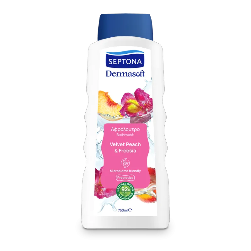 Septona Dermasoft Αφρόλουτρο Ενηλίκων Velvet Peach & Freesia 750ml