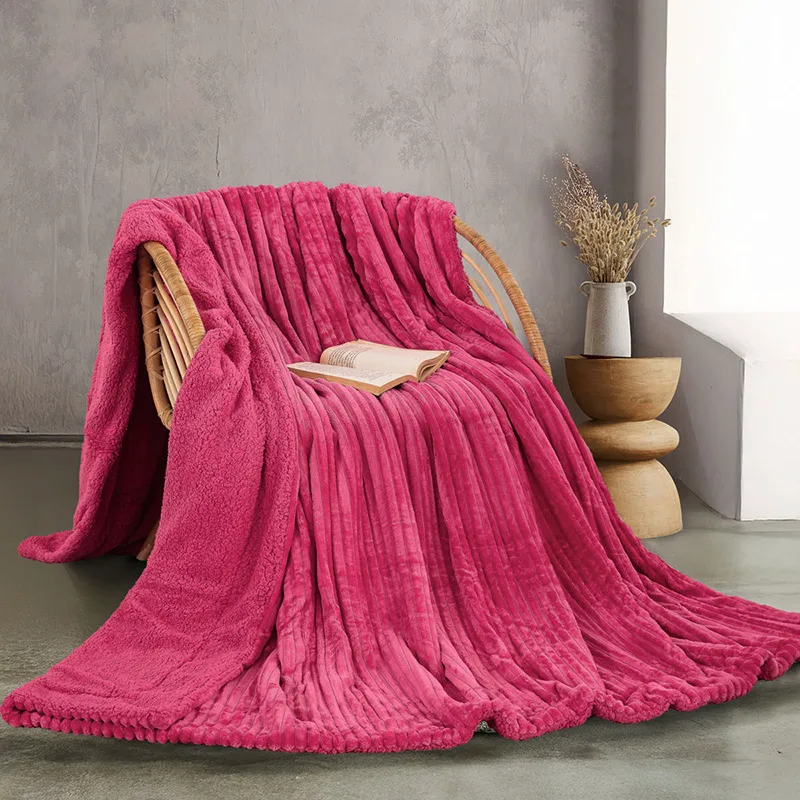 Κουβέρτα Fleece με Σέρπα Υπέρδιπλη 220X240 Rythmos Jollein Φουξια (220x240)