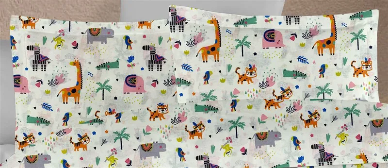 Μαξιλαροθήκη Βαμβακερή Bebe 35x45εκ. Zoo 556 White DimCol (Ύφασμα: Βαμβάκι 100%, Χρώμα: Λευκό) - DimCol - 31111646037