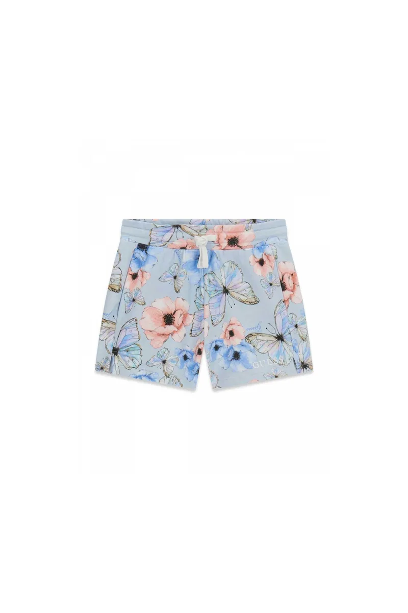 Guess παιδικό σορτς με butterfly print - J6RD07KA6R4 Γαλάζιο