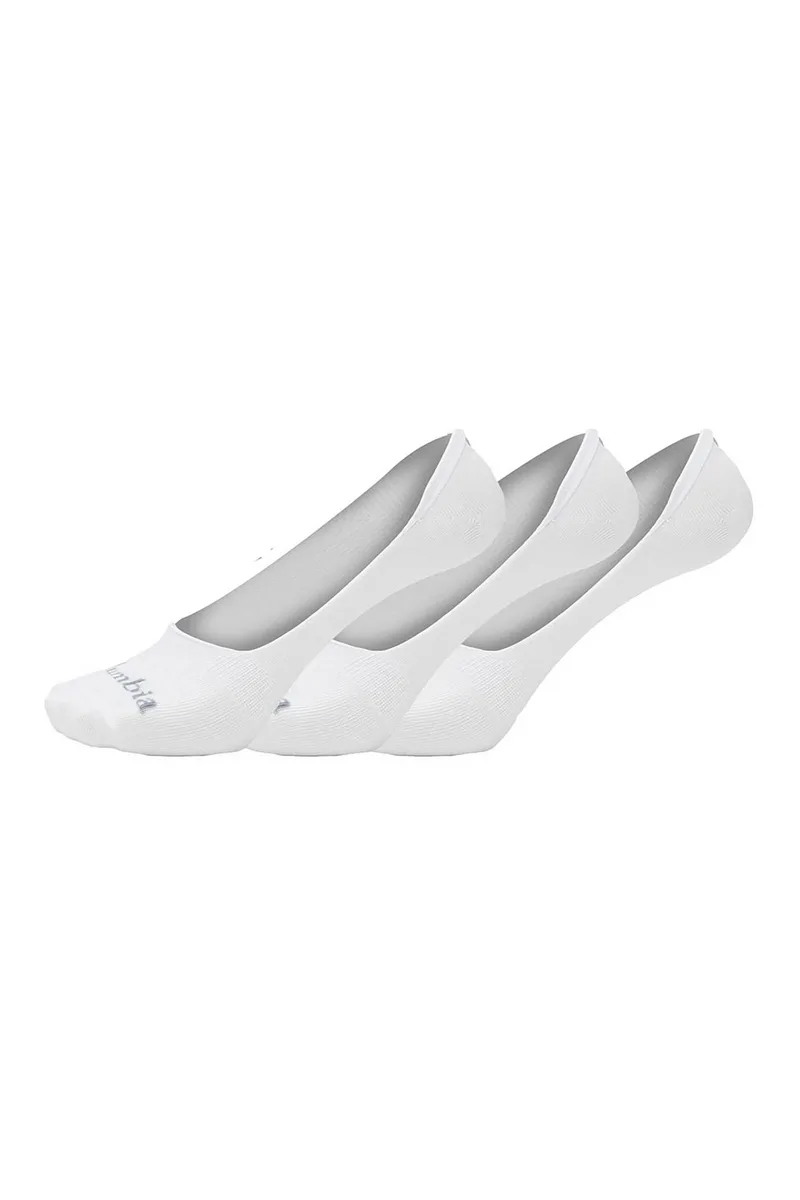 Columbia σετ unisex κοντές κάλτσες "Classic Invisibles Lightweight Flat knit" (3 ζευγάρια) - C1006BlackL Λευκό