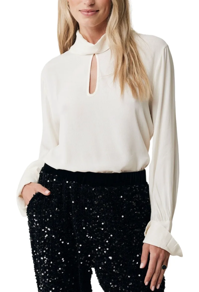 Μπλούζα Μακρυμάνικη Mexx With Collar FL0433036W-OFF WHITE Γυναικείο