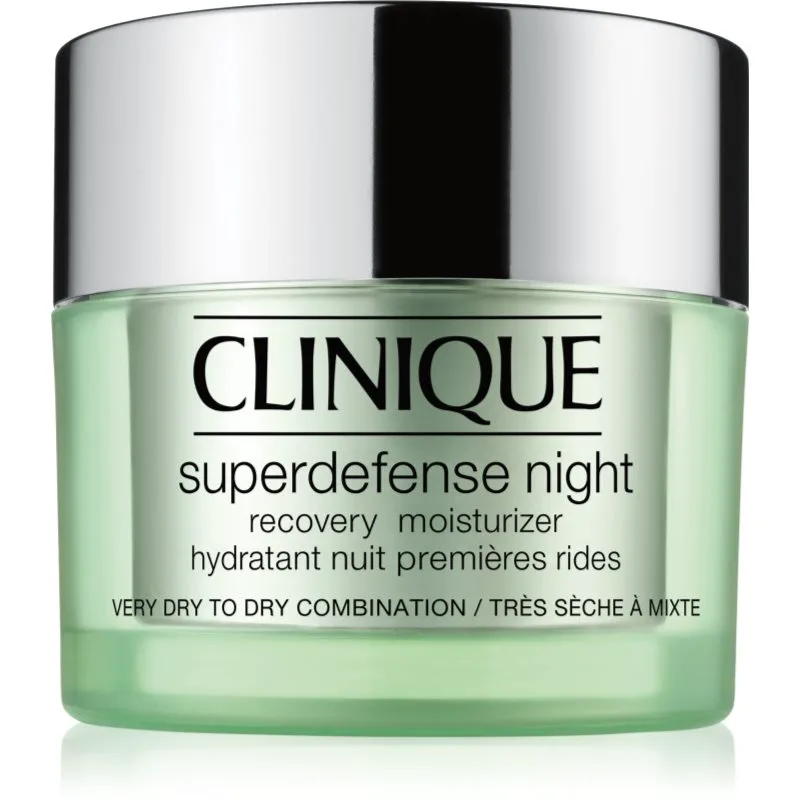 Clinique Superdefense™ Night Recovery Moisturizer ενυδατική κρέμα νύχτας ενάντια στα πρώτα σημάδια γήρανσης της επιδερμίδας 50 ml