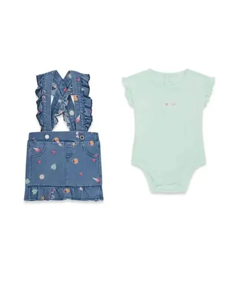 GUESS SET SS BODY+STR DENIM SKIRTALL ΣΕΤ ΠΑΙΔΙΚΟ GIRL A6GG09K6YW0-G7FK LightGreen
