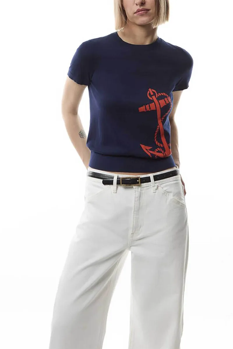 Lauren Ralph Lauren γυναικεία μπλούζα πλεκτή με σχέδιο - 200957579001 Μπλε Σκούρο