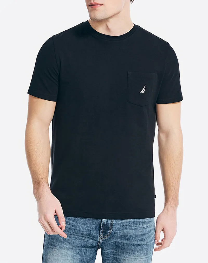 NAUTICA ΜΠΛΟΥΖΑ T-SHIRT ΚΜ SS ANCHOR POCKET TEE 3NCV41050-0TB Black