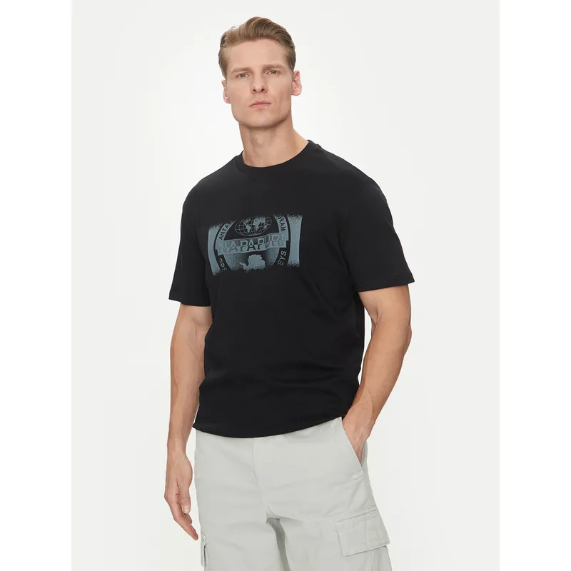 Napapijri T-Shirt S-Vanni NP0A4IEA Μαύρο Regular Fit