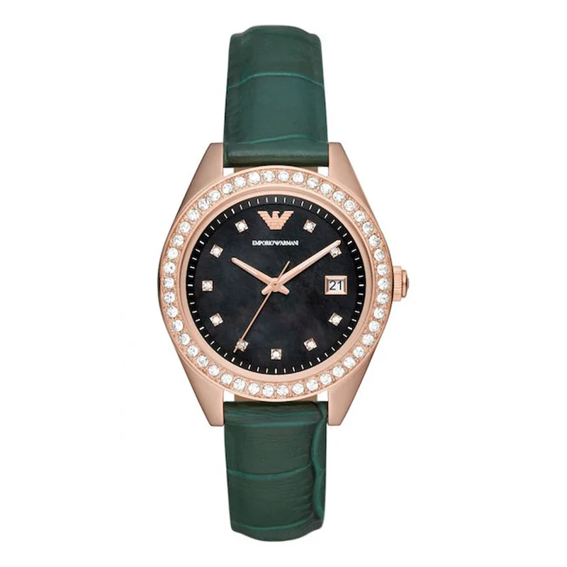 Emporio Armani Leo Green Leather Strap AR11506