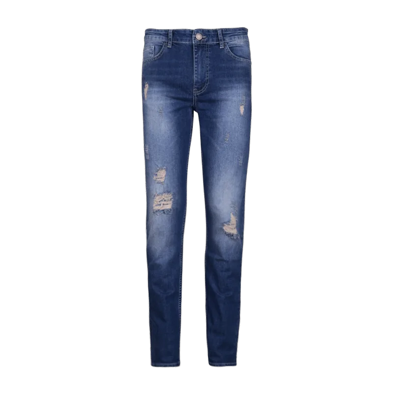 Prince Oliver Παντελόνι Jean Μπλε με Γδαρσίματα All Season (Modern Fit)
