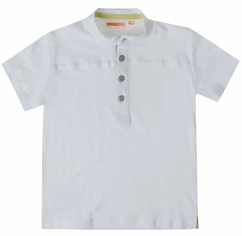 POLO T-SHIRT UBS2 E219336-01 ΛΕΥΚΟ (4 ΕΤΩΝ)-(104 CM)