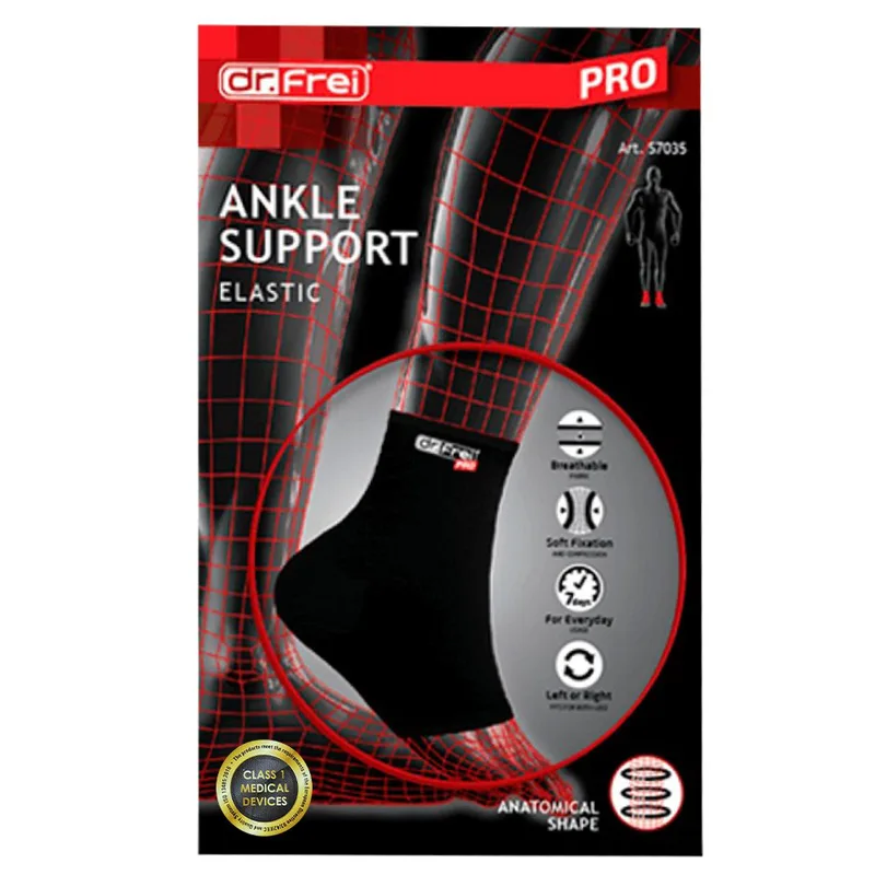 Dr. Frei Ankle Support Elastic Αμφιδέξια Ελαστική Επιστραγαλίδα Καθημερινής Χρήσης Μαύρο 1 Τεμάχιο - X Large
