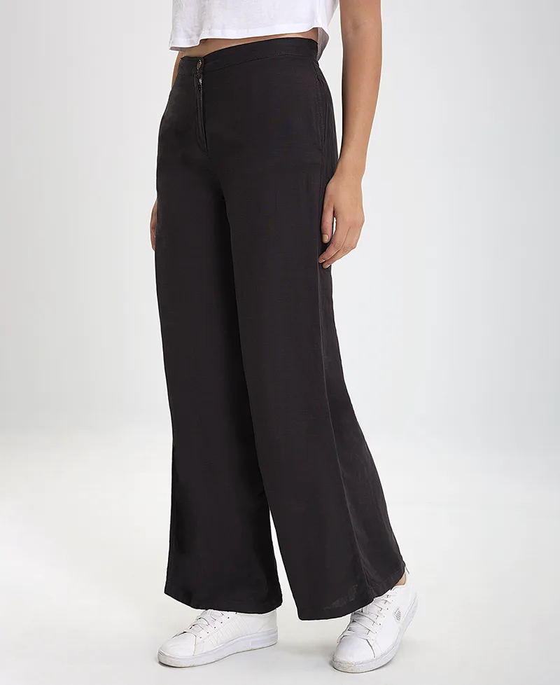 Παντελόνι Wide Leg σε Μαύρο