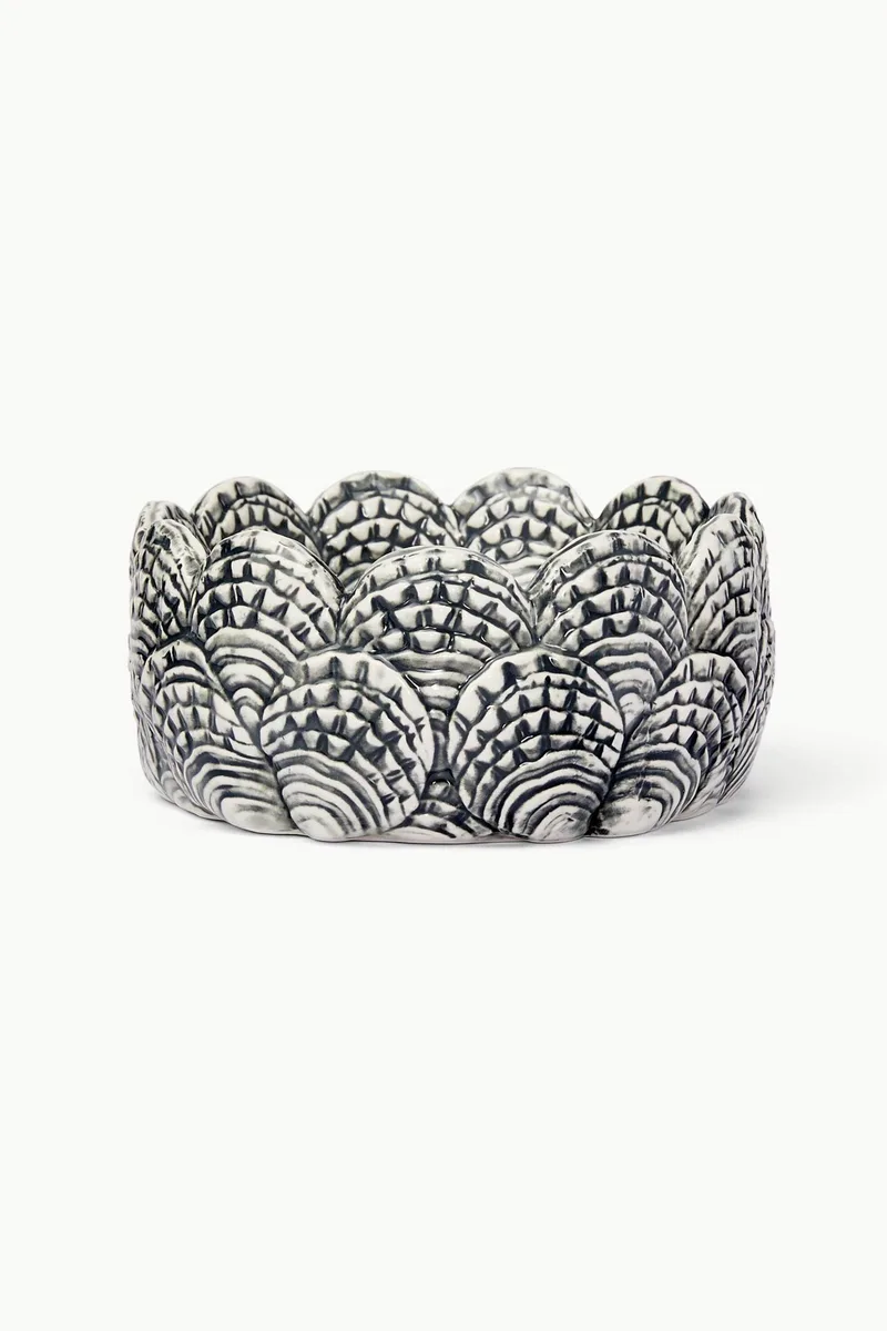 Coincasa κεραμικό μπολ σε σχήμα κοχυλιών 16 cm - 006813633 Ασπρόμαυρο