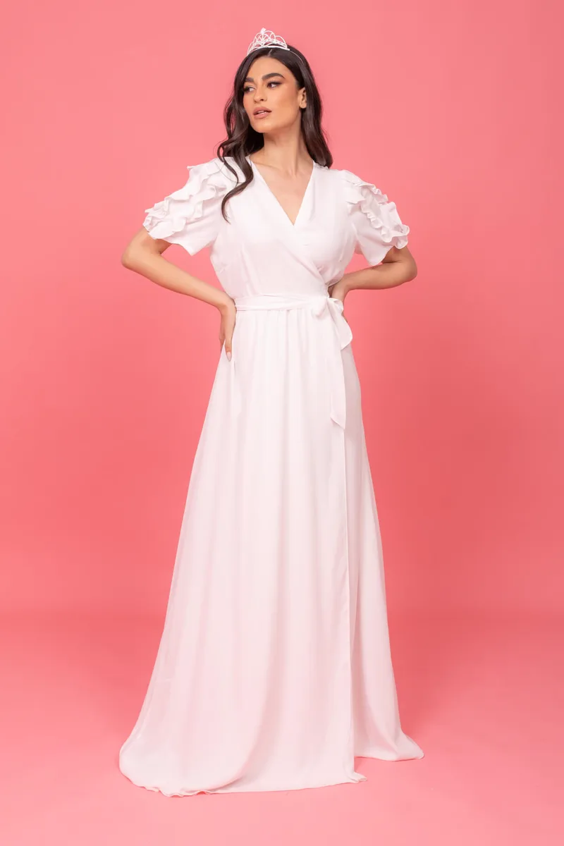 ΦΟΡΕΜΑ PLUS SIZE BRIDAL ΚΡΟΥΑΖΕ ΛΕΥΚΟ