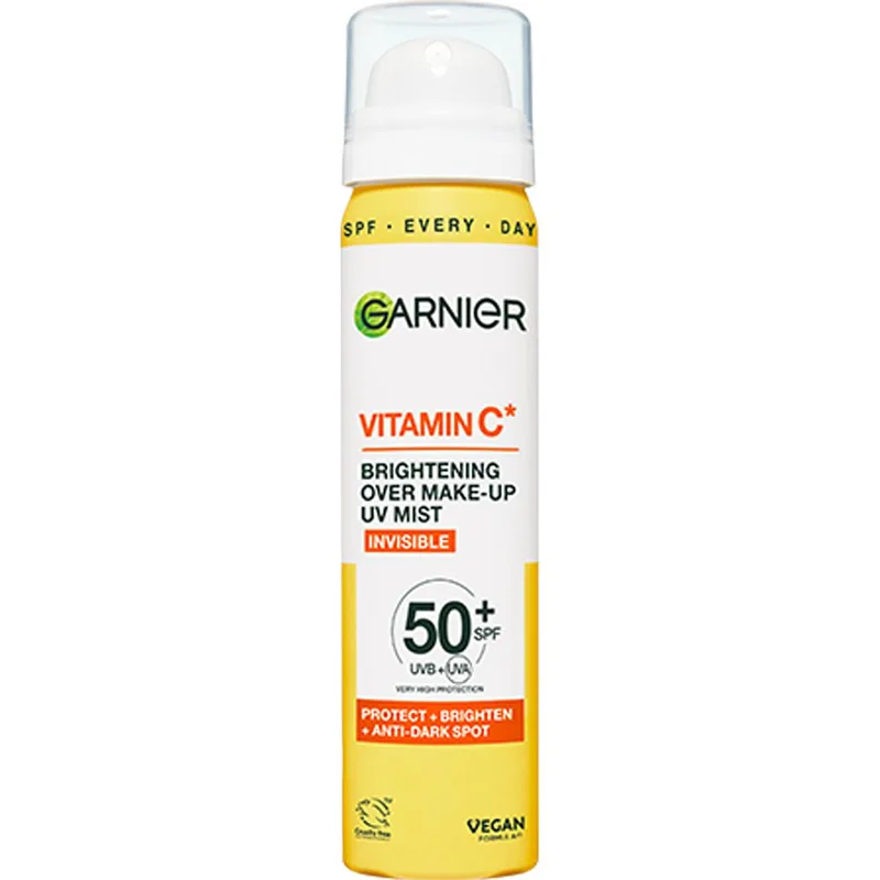 Garnier Skinactive Brightening Over Make Up UV Invisible Mist Spf50+ Σπρέι Προσώπου Πολύ Υψηλής Προστασίας για Καθημερινή Χρήση 75ml