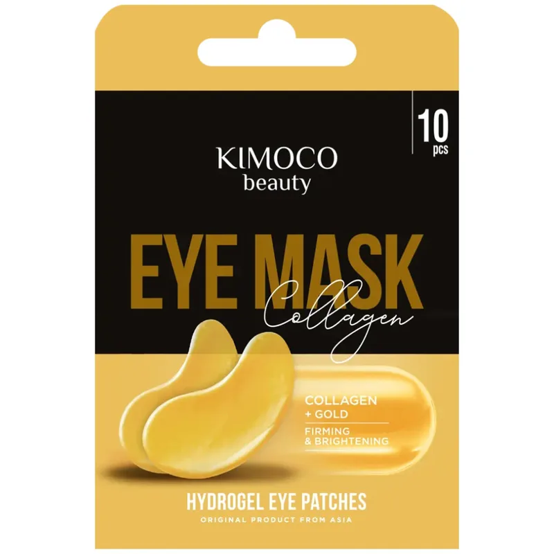 Kimoco Beauty Firming & Brightening Χρυσό & Collagen Eye Mask 10 Τεμάχια,Μάσκα Ματιών για Σύσφιξη & Λάμψη με Κολλαγόνο & Κολλοειδή Χρυσό