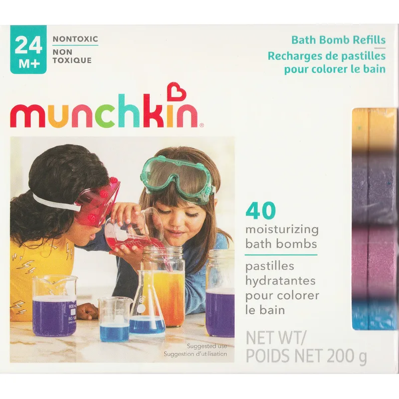 Munchkin Bath Bomb Refills Εκπαιδευτικό Παιχνίδι για την Εναλλαγή των Χρωμάτων με Παιδικές Βόμβες Βυθού για το Μπάνιο 24m+, 40 Τεμάχια