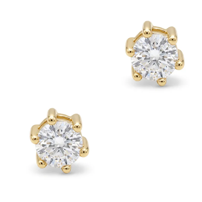 Σκουλαρίκια με Moissanite Diamonds από Eπιχρυσωμένο Ασήμι SK4069