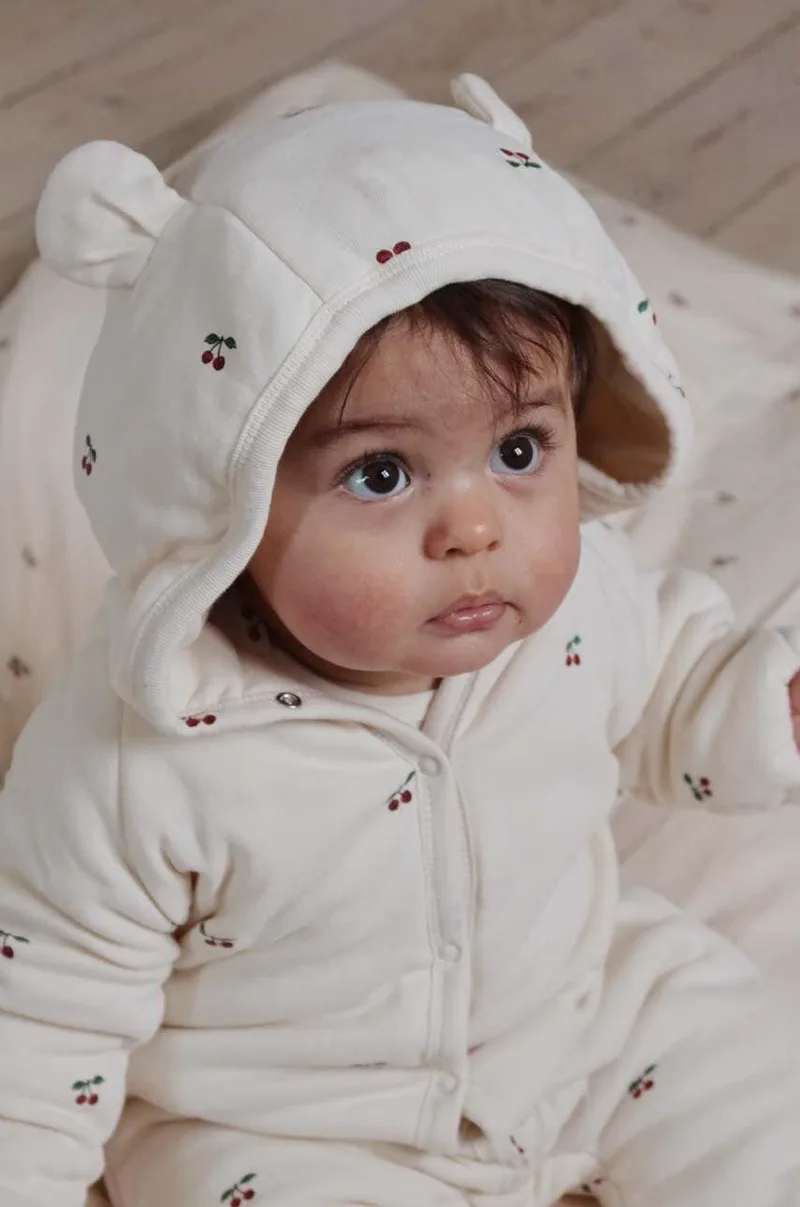 Βρεφικά βαμβακερά φορμάκια Konges Sløjd NEWBORN ONESIE WITH HOOD