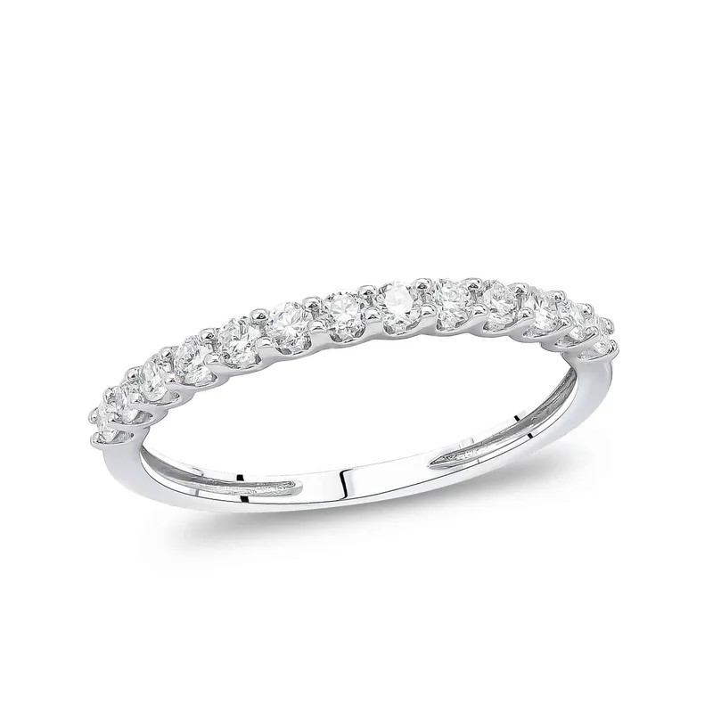 Diamond Group Mισόβερο Δαχτυλίδι με Διαμάντια Brilliant από Λευκό Χρυσό 18 Καρατίων DDX444