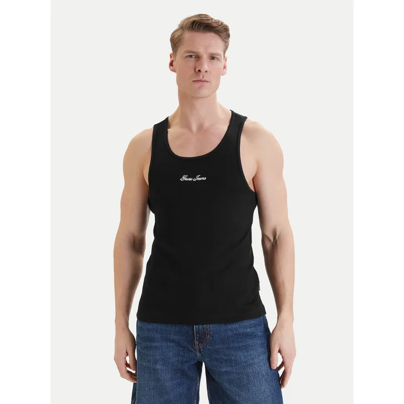 Guess Jeans Τοπ M6GP05 KA0H1 Μαύρο Regular Fit