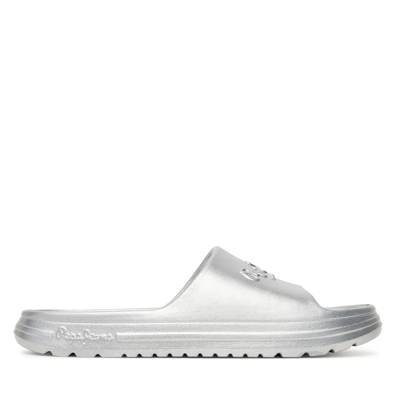 Παντόφλες Pepe Jeans Beach Slidemet PLS70165 Ασημί