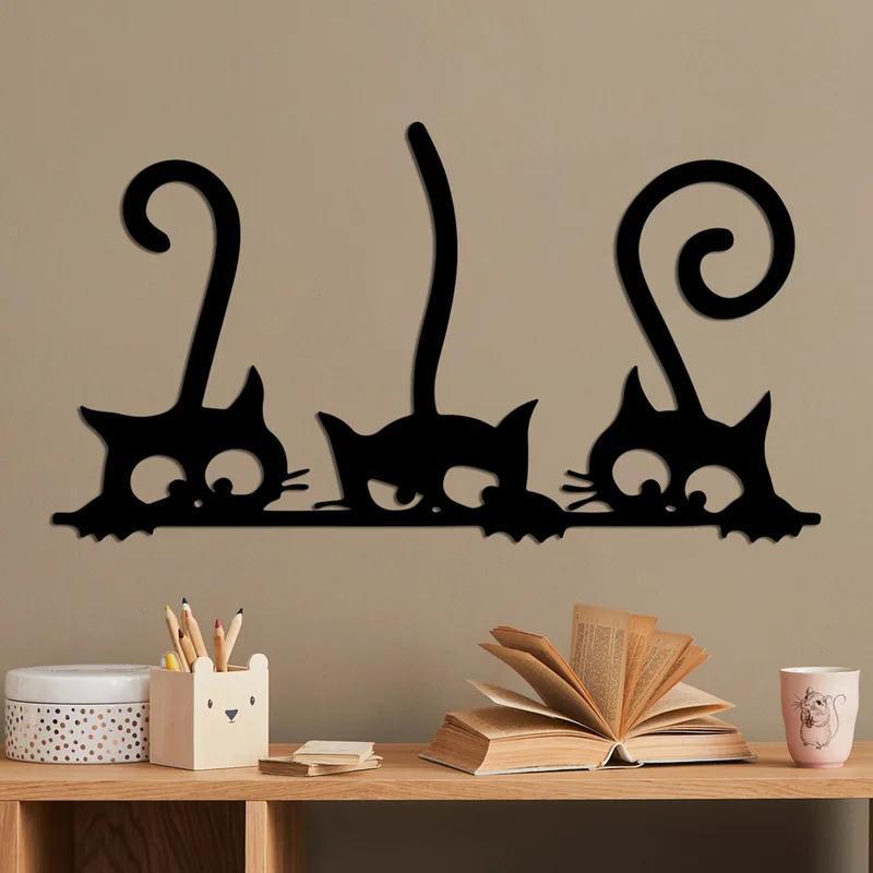 Μεταλλικό Διακοσμητικό Τοίχου Cat 5 891Tnl3526 60x33 cm