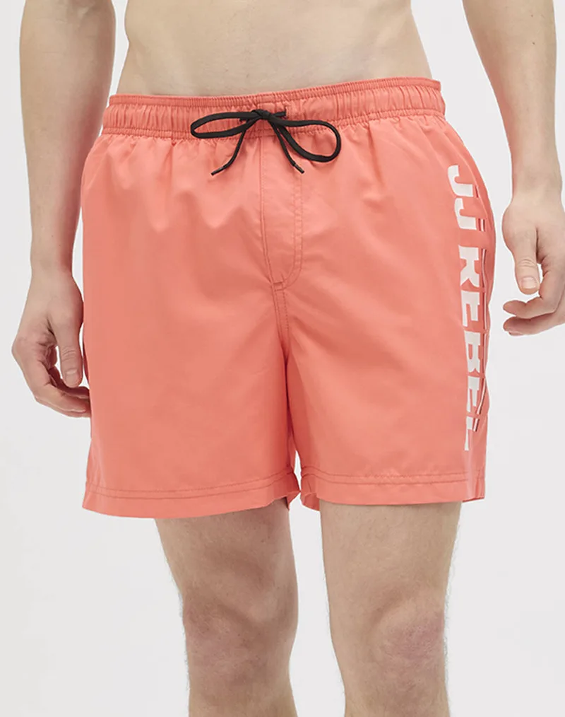 JJREBEL JREBHAWAII SWIM SHORT LOGO 12270765-HOT CORAL Coral