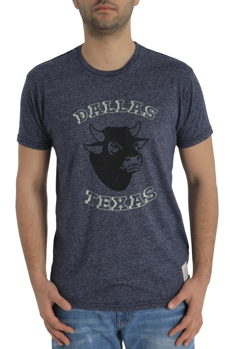 Μπλούζα Κοντομάνικη Retro Brand Dallas Texas RB124RTC-BLUEMELANGE Ανδρικό
