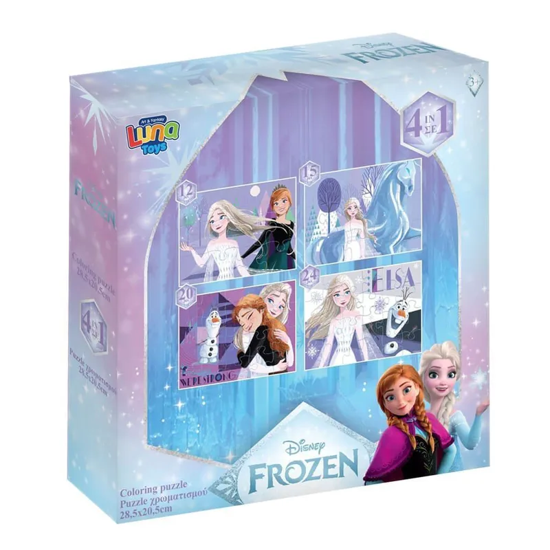 ΠΑΖΛ DISNEY FROZEN LUNA TOYS 4 ΣΕ 1 12/15/20/24ΤΕΜ 28X6X27,5ΕΚ.