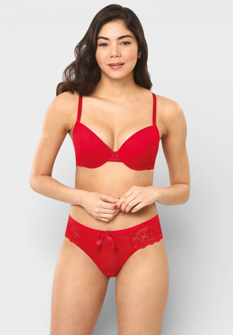 Σετ Σουτιέν Norddiva Push Up με Brazil – Κόκκινο Passion NRD8133-1-Κόκκινο