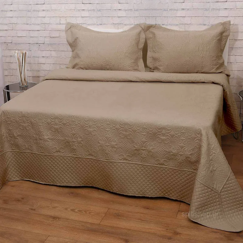Κουβερλί Μονό (Σετ 160x240) Anna Riska Bedcover Olivia Μπεζ