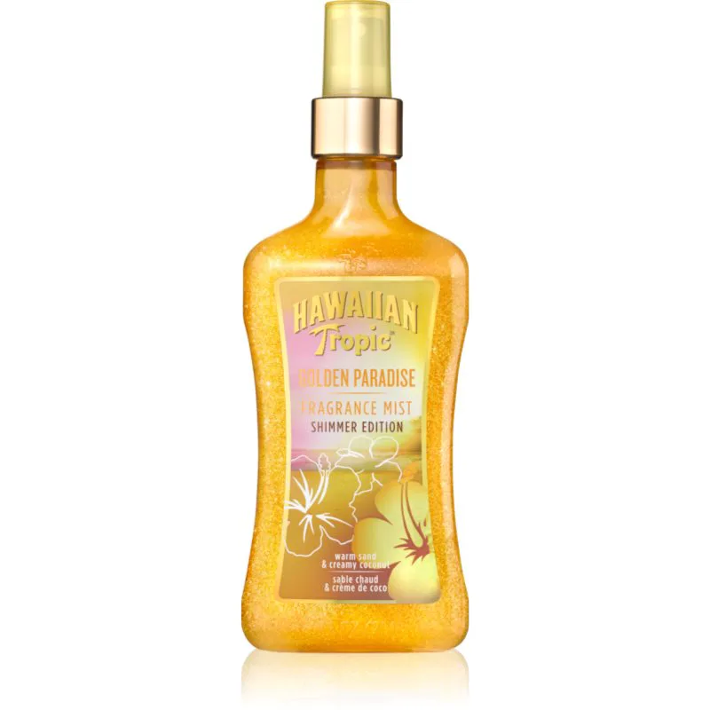 Hawaiian Tropic Perfumes Golden Paradise Shimmer Σπρεϊ σώματος με στρας για γυναίκες 250 ml