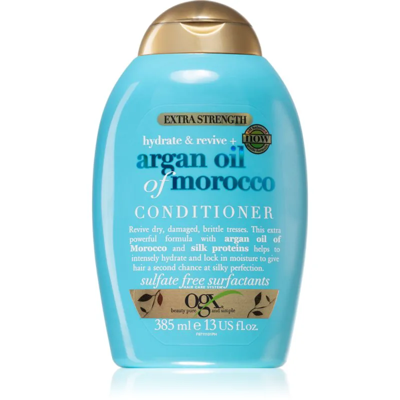 OGX Argan Oil Of Morocco Extra Strenght αποκαταστατικό μαλακτικό για κατεστραμμένα μαλλιά 385 ml