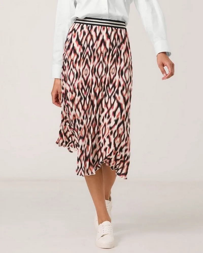 Gerry Weber Γυναικεία Πλισέ Φούστα σε Α-Γραμμή με All-Over Σχέδιο και Glittery Ελαστική Ζώνη Εμπριμέ