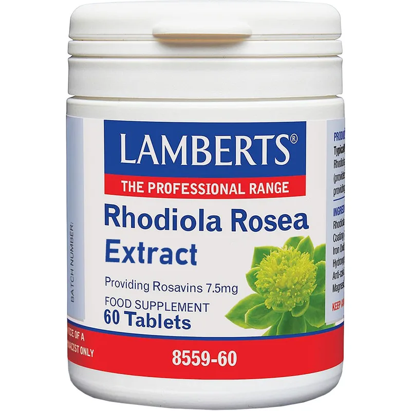 Lamberts Rhodiola Rosea Extract Συμπλήρωμα Διατροφής με Εκχύλισμα Ρίζας Ροντιόλας για την Αντιμετώπιση του Στρες της Κόπωσης & του Αισθήματος Αδυναμίας με Ήπιες Αντικαταθλιπτικές Ιδιότητες 60tabs