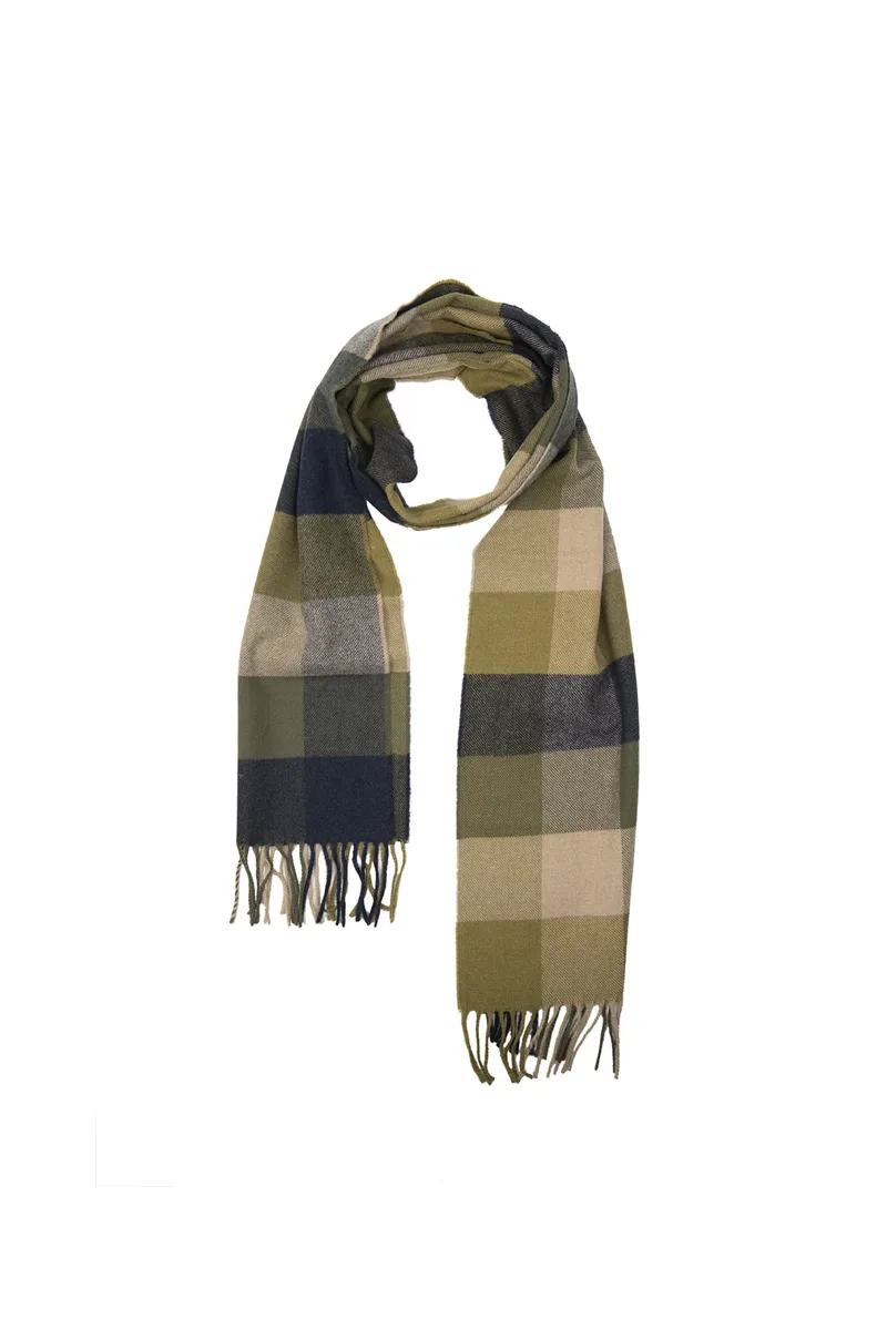 ΚΑΣΚΟΛ D2. MULTI CHECK SCARF ΧΑΚΙ