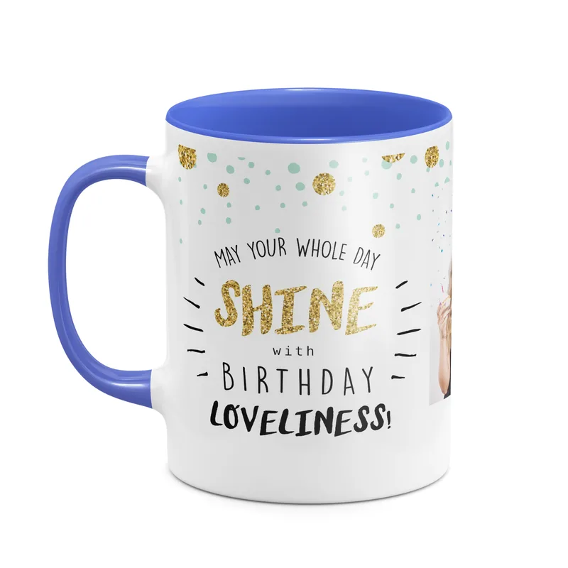 Shine with Birthday Loveliness - Κούπα - Μπλε - Απλή