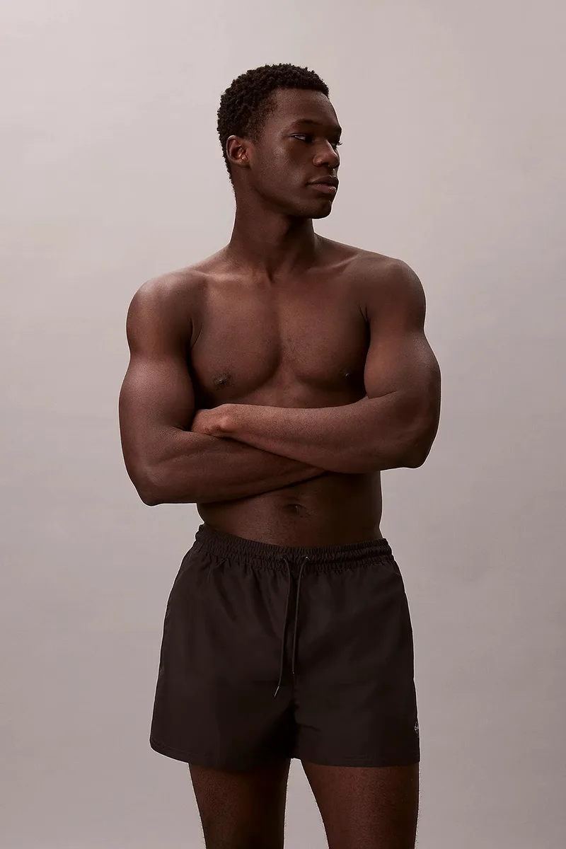 Calvin Klein ανδρικό μαγιό Short Drawstring Swim Shorts CK Monogram-LV00N61406-UB1
