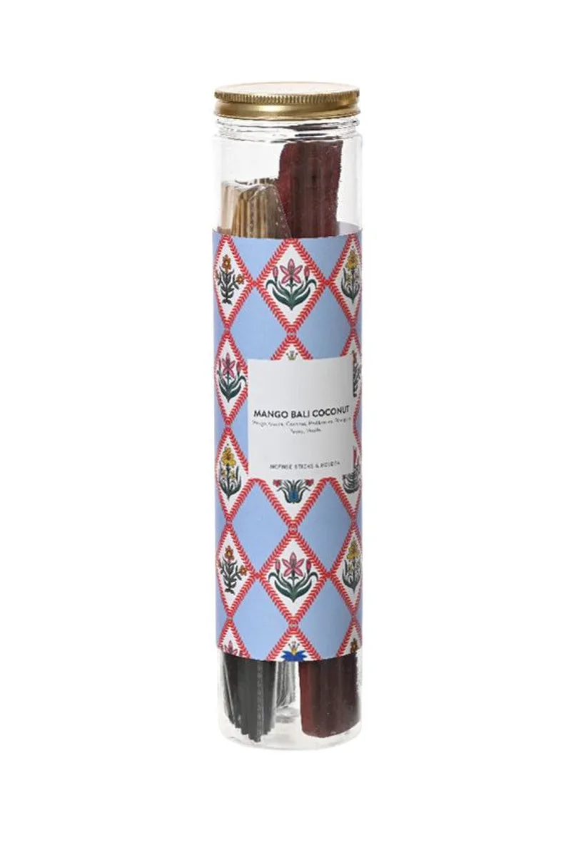 Incense Sticks Απο Bamboo Με Βαση Καυσης Και Αρωμα Mango Bali Coconut 27.5x6.3x27.5cm Μπλέ Kaeming