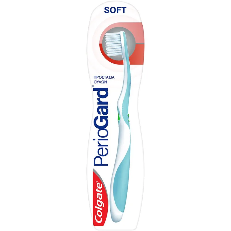 Colgate PerioGard Soft Toothbrush Μαλακή Οδοντόβουρτσα Ιδανική για την Προστασία των Ούλων 1 Τεμάχιο - Πράσινο