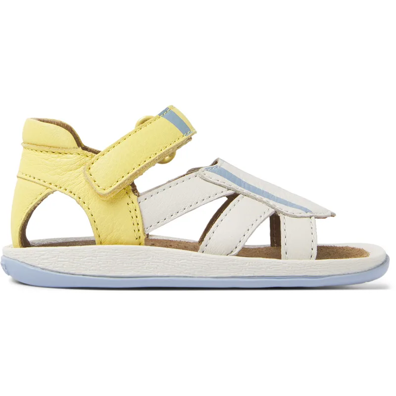 CAMPER Twins - Πέδιλα Για Firstwalkers - Λευκό,Μπλε,Κίτρινο, Μέγεθος 23, Smooth leather