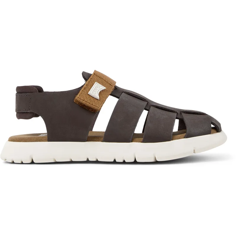CAMPER Oruga - Πέδιλα Για Κορίτσια - Καφέ, Μέγεθος 33, Smooth leather/Cotton fabric