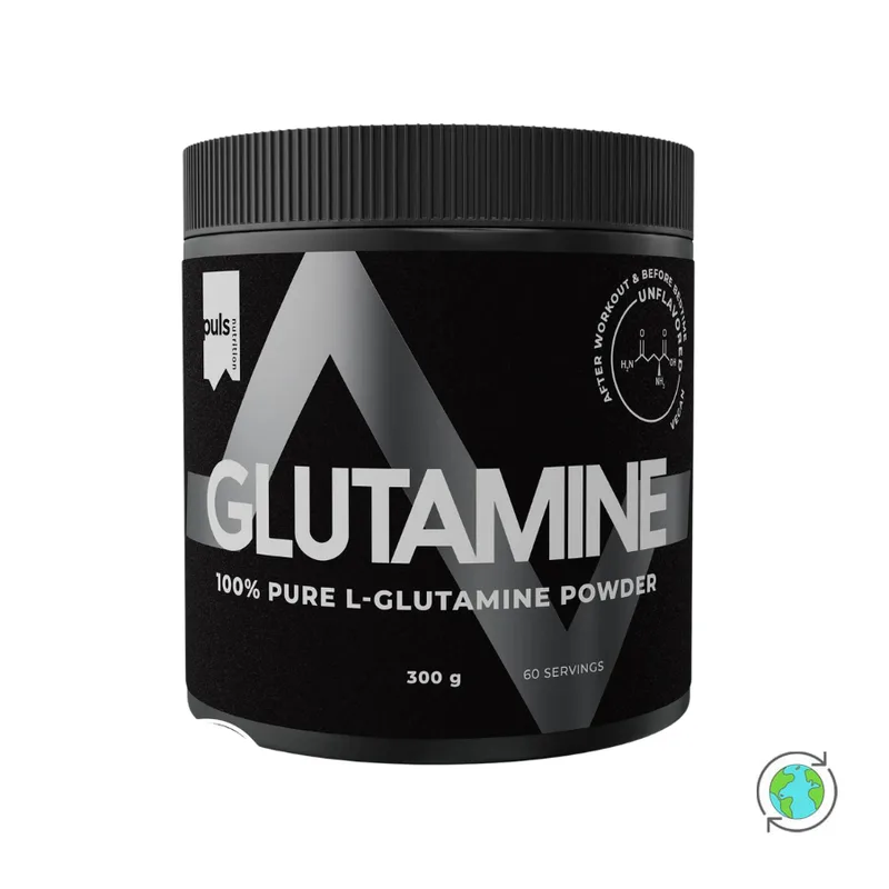 100% καθαρή Γλουταμίνη Άγευστη - Puls Nutrition - 300g, Φινλανδία Gluten Free Lactose Free Vegan