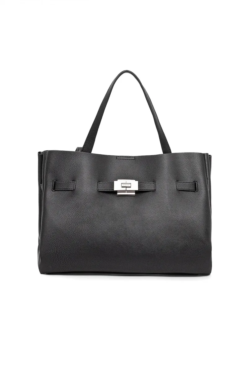 DKNY ΤΣΑΝΤΑ ΩΜΟΥ BRYAR SATCHELS LOGO ΜΑΥΡΟ