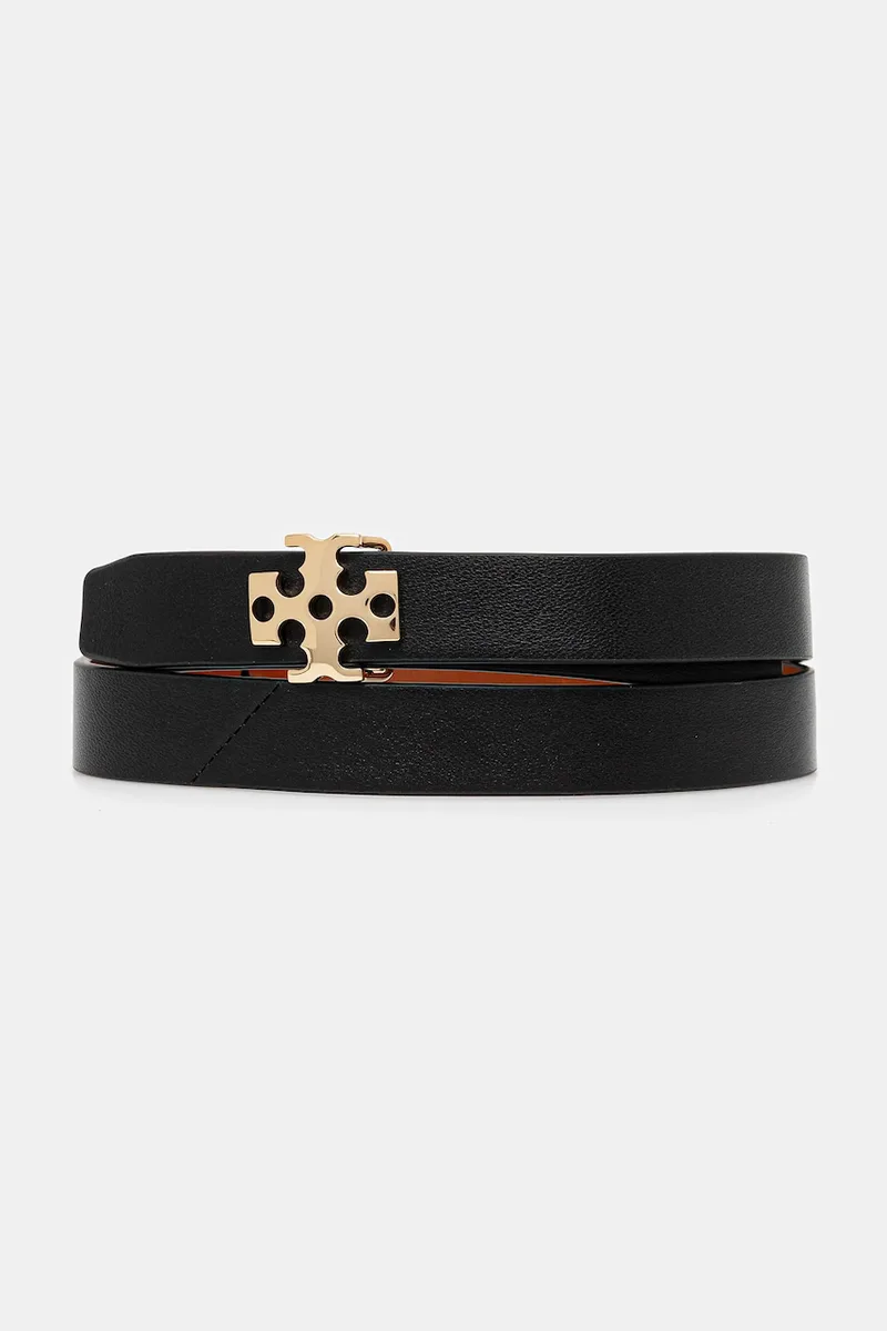 Αναστρέψιμη δερμάτινη ζώνη Tory Burch Logo