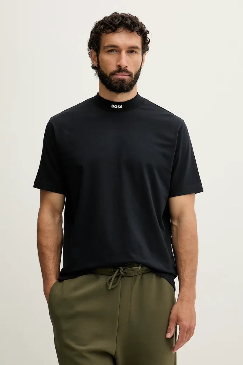 BOSS Green T-shirt ανδρικό από βαμβάκι με ελαστάν Tee Collar