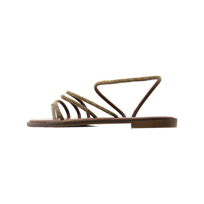Σανδάλια χωρίς τακούνι Iris RHINESTONES FLAT SANDALS WOMEN