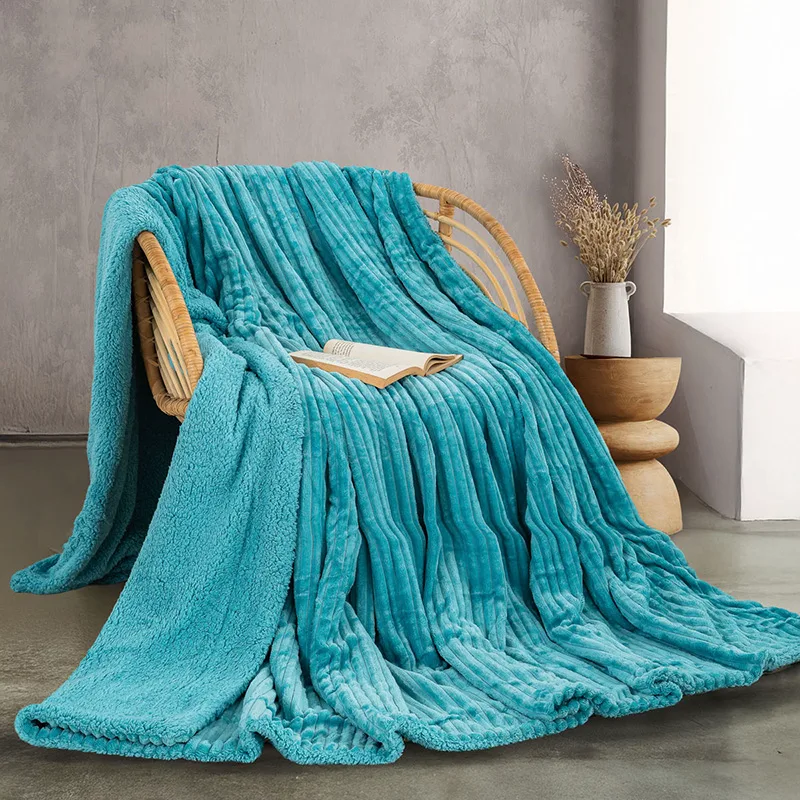 Κουβέρτα Fleece με Σέρπα Υπέρδιπλη 220X240 Rythmos Jollein Τυρκουαζ (220x240)